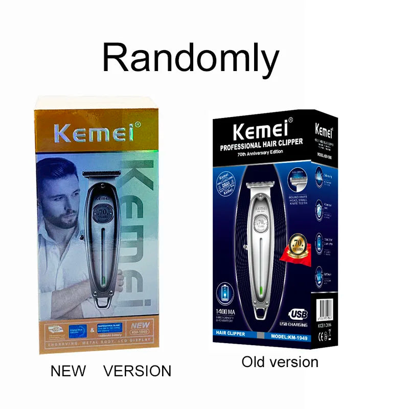 Kemei 1949 Ganzmetall-Haarschneider Professioneller Clipper für Friseure Wiederaufladbarer Elektrischer Herren-Bartrasierer Haarschneidemaschine