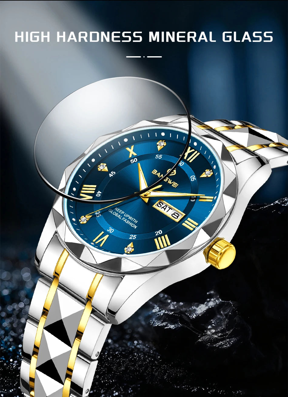 BANGWEI Elegante Luxus Quarz Damenuhr Mode Klassisch Einfach Edelstahluhren Automatisches Datum Wasserdicht Diamant Damen Armbanduhr