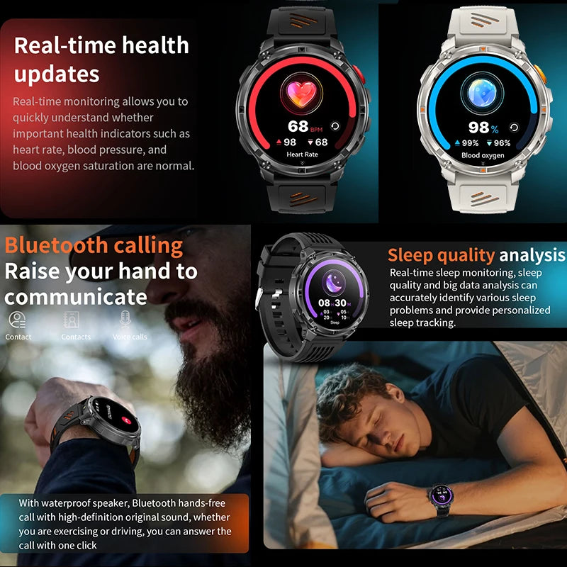 2026 Neue T-Rex 3 Ultra 1100mAh Smartwatch 5ATM Wasserdicht Outdoor Sport GPS Track Herzfrequenz Kompass Bluetooth Anruf Smartwatch