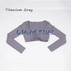 QINACTIVE Damen Yoga Shirts Crop Top Langarmshirts für Damen Yoga Sport Fitness Gym Kleidung Workout Tops