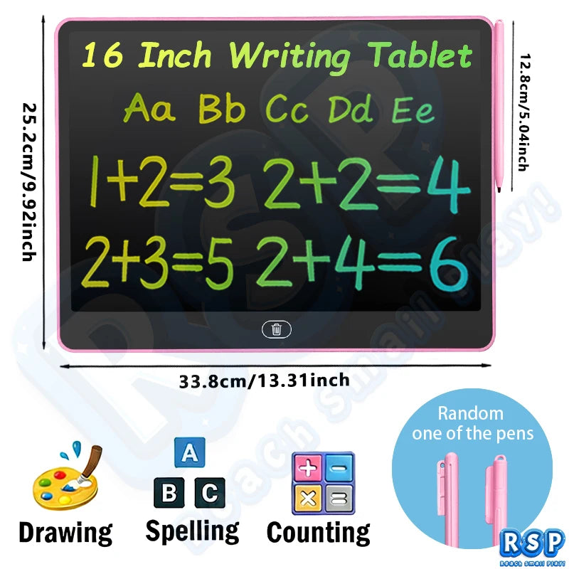 13/16 Zoll LCD Zeichentablett Schreibtafel Farbe Doodle Zähltafel Pädagogisches Spielzeug für 3-12 Jahre Kinder Geschenke