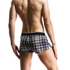 SEOBEAN Klassische Herren Boxershorts kariert 100% Baumwolle Unterwäsche Boxershorts U-konvexer Beutel Pfeil Panties Shorts Herren Schlafunterteile
