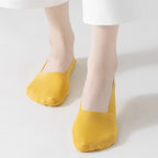 5 Paar Damen Socken Atmungsaktive Unsichtbare Silikon Anti-Rutsch Einfarbige Bootssocken Bequeme Hochwertige No-Show Socken Ultra-dünn