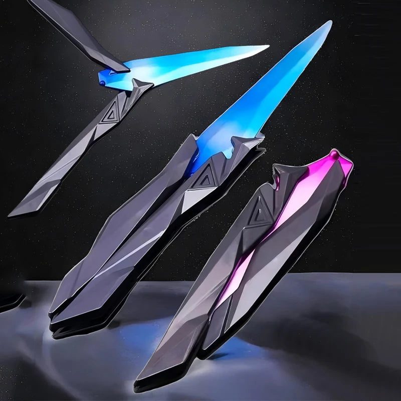 Taktischer Shooter faltbares Schmetterlingsmesser – 3D graviertes Sammlerstück tragbares Nahkampf-Ausrüstungsstück für Cosplay/Gaming-Zubehör Geschenke