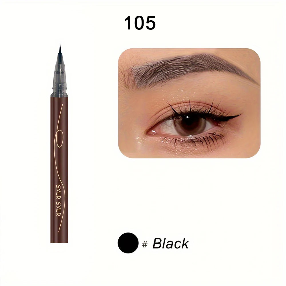 Ultrafeiner Augenbrauenstift wasserfest professioneller schweißfester flüssiger Eyeliner Augenbrauen-Dauer-Make-up-Kunst mit zwei Funktionen