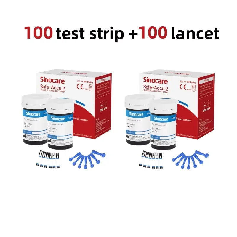 Sinocare Safe Accu2 Blutzuckermessgerät Blutzucker Testkit Diabetes Heim-Glukometer mit 50 Teststreifen oder nur Teststreifen