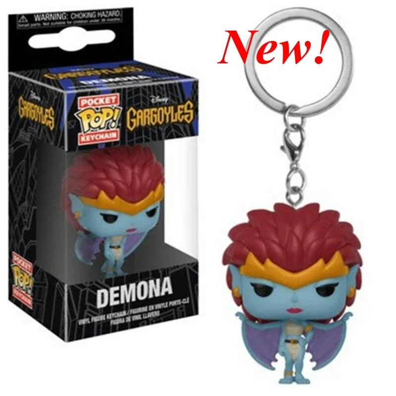 Neue FUNKO Schlüsselanhänger Disney Dämonin Prinzessin Bella Arielle Alice Anna Elsa Bell Jack Sally Stitch Actionfigur Spielzeug Ornamente