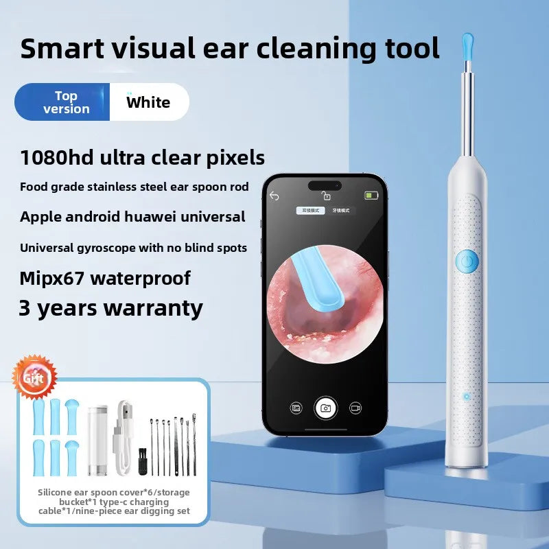 Visueller Ohrenschmalzentferner mit Kamera Sicherer Ohrenschmalz-Entfernungs-Endoskop mit 5M-Kamera Leuchtendes Otoskop Ohrenreinigungs-Tools Ohrenpflege