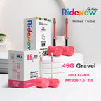 RideNow 700c TPU-Schlauch 700Cx18-32C/32-47C Rennrad Gravelbike Kunststoffventil & austauschbarer Metall-Ventilkern Außengewinde-Schlauch