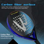 Padel-Schläger | Carbonfaser-Oberfläche | mit EVA Memory Flex Schaumkern | Leichte Padel-Tennisschläger | Padel-Schläger