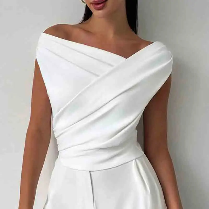 Sexy Short Sleeve Shirt Women Off Shoulder Patchwork Color Basic Tops Woman Summer Blouses Female Elegant Shirt