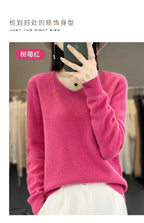 Damen 100% Merinowolle Pullover V-Ausschnitt Basic Pulli Herbst Winter Kaschmir Kleidung Langarm Weiche Strickware Oberteile Unifarben