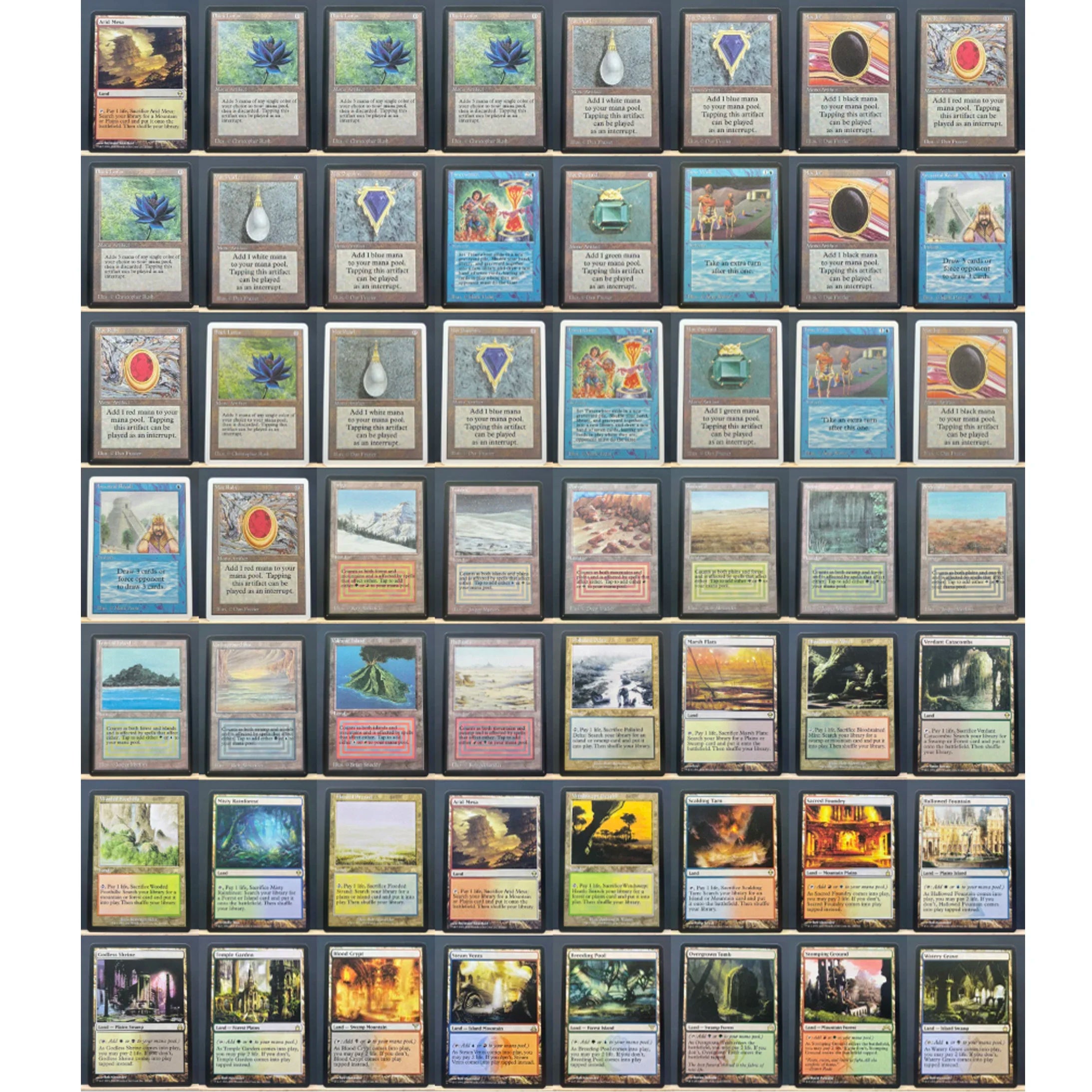 Ganze Reihe TCG-Karten für Heimspiel-Proxy: Magical Power 9 Beta Fetch Lands, VMA Dual, Schockländer, Der Eine Ring, Sammel-Sol Ring