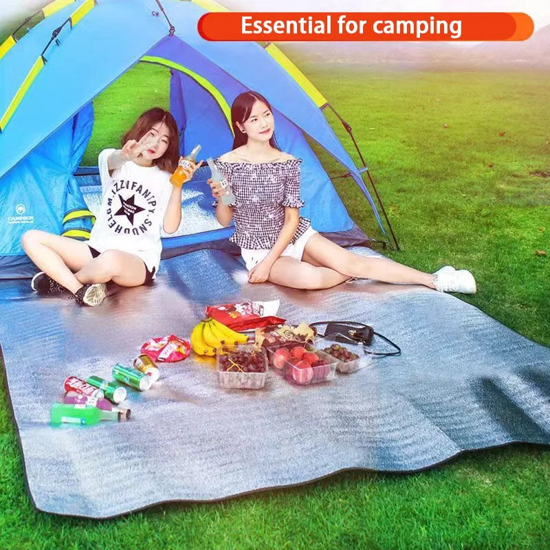 Aluminiumfolie Feuchtigkeitsdichte Unterlage Outdoor Camping Wasserdichte Zeltunterlage Tragbare Picknickmatte Leichte Wander Schlafunterlage