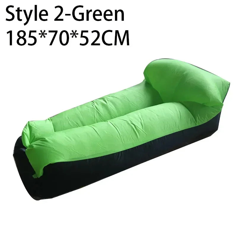 Outdoor tragbares aufblasbares Sofa Strand Faules Luftsofa Faltbarer Schlafsack Oxford-Stoff Campingmöbel 190x70cm