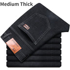 Herrenhose Büro Business Jeans Herren Klassische Blau Schwarz Baumwolle Stretch Straight Denim Hose Herren Marken Hosen