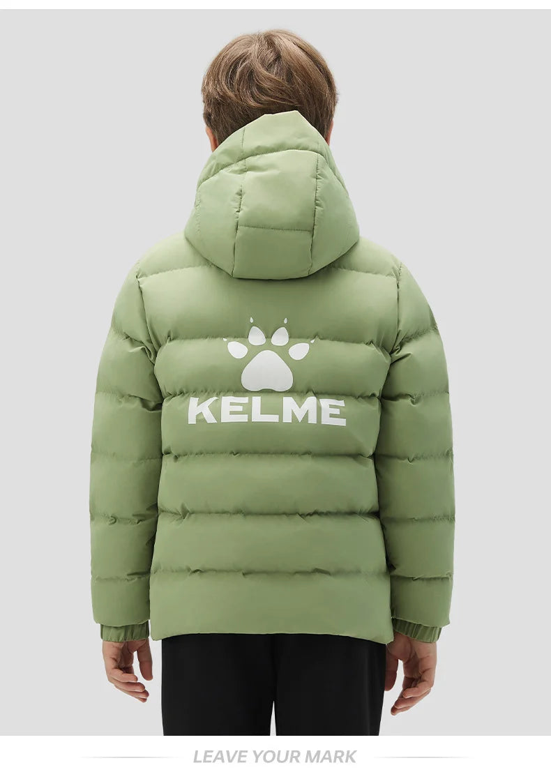 Kelme Children's Warm Cotton Jacket Winter Football Training Cotton Jacket Student Sports Down Jacket Coat