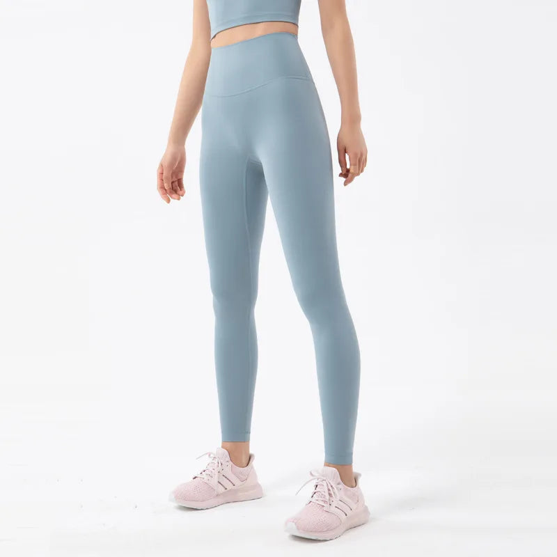 SOISOU Nylon Yogahosen Gym Leggings Damen Mädchen Fitness Weiche Strumpfhosen Hohe Taille Elastisch Atmungsaktiv Keine T-Linie Sporthosen