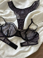 Französisches ultradünnes Dessous-Set, sexy Spitze mit Blumenmuster, BH, modische Damenunterwäsche, atmungsaktive Intim-BHs und Tanga-Sets
