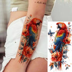 1 Blatt einzigartige Aquarell-Löwe-Tiger-Tier-Temporäre Tattoos langanhaltend wasserdicht Fuchs Eule gefälschter Tattoo-Aufkleber Körperkunst Tattoo