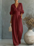 Einfarbige lässige weite Jumpsuits für Damen 2026 Sommer Elegante Overalls Damen Jumpsuits und Rompers Bodysuit Damenbekleidung