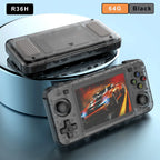 BOYHOM Grünes R36H Retro-Videospielkonsole 3,5 Zoll IPS-Bildschirm RK3326 3000 mAh Offenes Linux-System Tragbarer Player 64GB 128GB