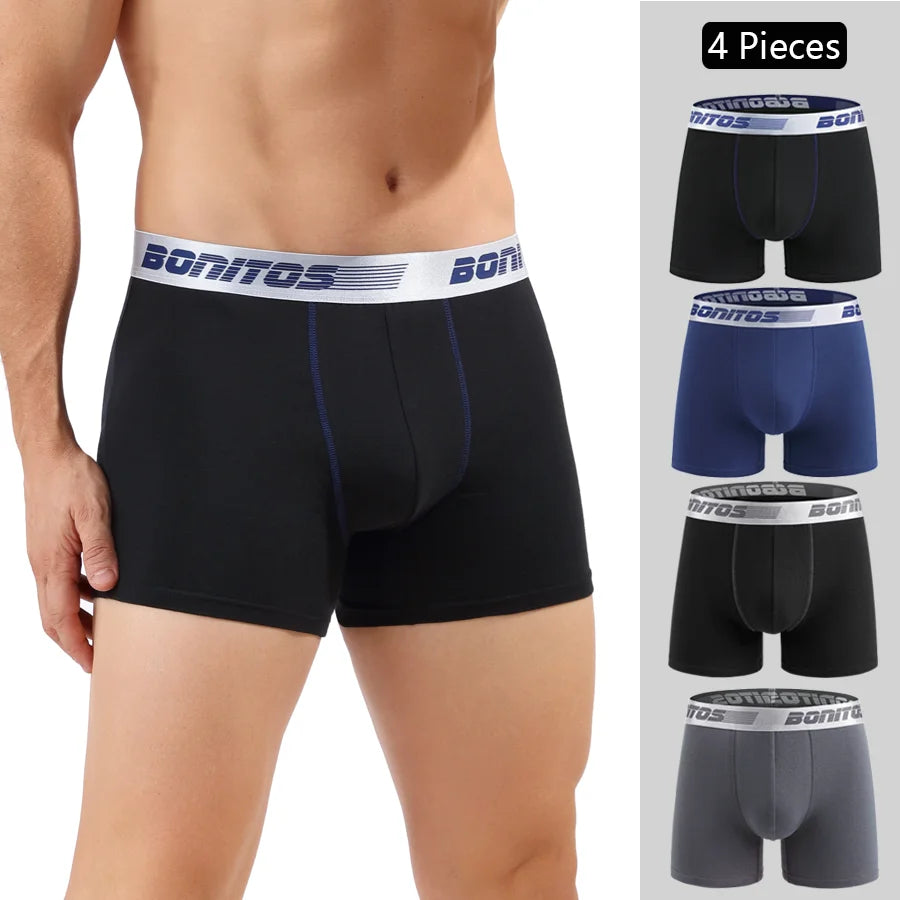 4 Stück Boxershorts Herrenslips Homme Unterhosen Boxershorts Unterwäsche für Männer Baumwolle Herren-Paar Sexy Set Calecon Lot Soft Box