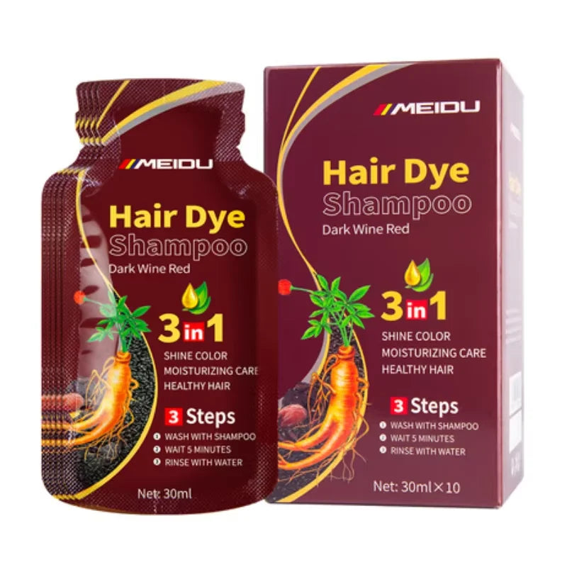 30ml/500ml 3-in-1 Schnell-Haarfärbeshampoo Naturschwarz Kräuter-Haarfarbe Feuchtigkeitsspendend Milde Haarfärbe-Pflegespülung Haarpflegeprodukte