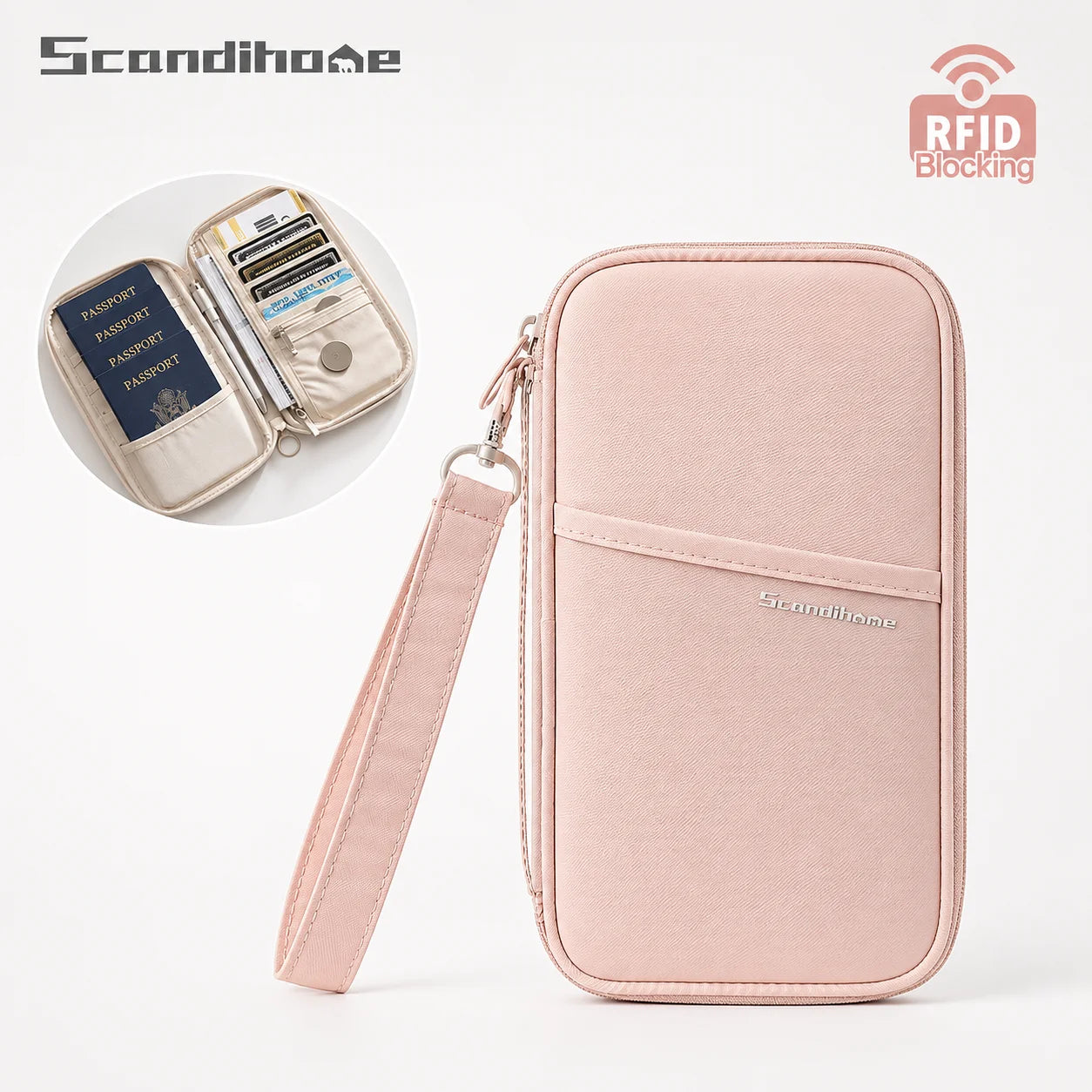 RFID Blocking Passport Holder Travel Wallet Durable Anti-Theft Card Slots Protective Case Flights Travel Organizer for Women Men Hauptbild