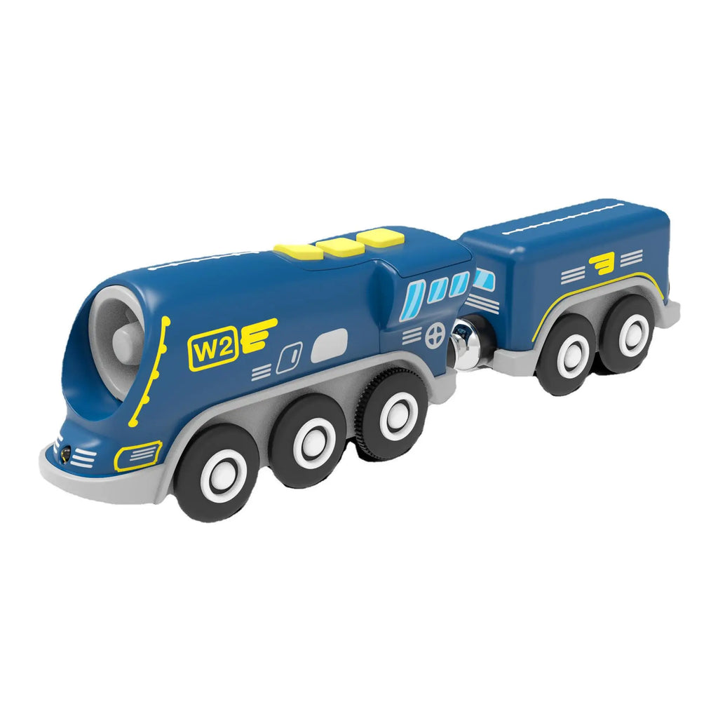 Kind Magnetische Elektrische Eisenbahn Lokomotive Holzschienen Diescast Eisenbahn Mit Zwei Waggons Zug Holzspielzeug Biro Leduo Schiene