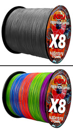 8 Strands Multifilament Angelschnüre Salzwasser Fliegen-Karpfen geflochtene Schnur X8 Spinnköder Angelschnur für Barsch 300m/500m 18lb-78lb