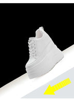 Fujin 13cm 2025 Echtes Leder Plateau Keilabsatz Flats Schuhe Chunky Sneaker Lässige Bequeme Hochwertige Herbst Spaziergangsschuhe