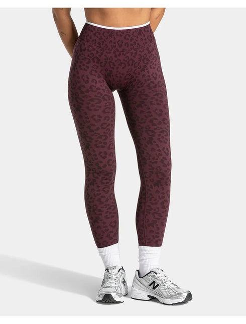 Teveo Eng anliegende, nahtlose Yoga-Leggings mit Leopardenmuster, hautfarbener hoher Elastizität, geeignet als Fitness-Laufhose