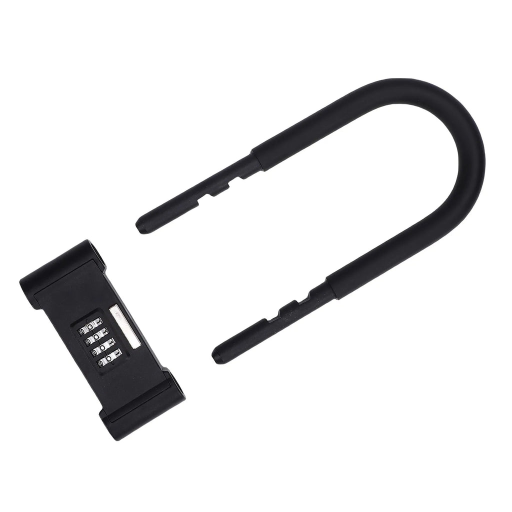 Bike U Lock 4 Digit Combination Padlock Heavy Duty Anti Theft U Lock with Adjustable Shackle for Glass Door Gate Shed Fence