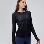 Yogaanzug Damen Langarmshirts Schöne Rücken Sportanzug Tops Schmale Lose Bluse Pilates Fitness Gym Anzug Laufbekleidung