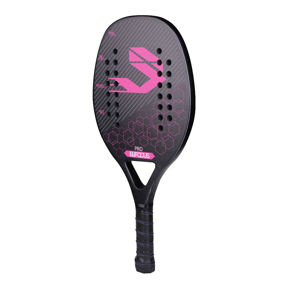 Vollcarbon 3K Faser Strandtennisschläger raue Oberfläche professioneller Schläger für Herren und Damen mit Schutzhülle