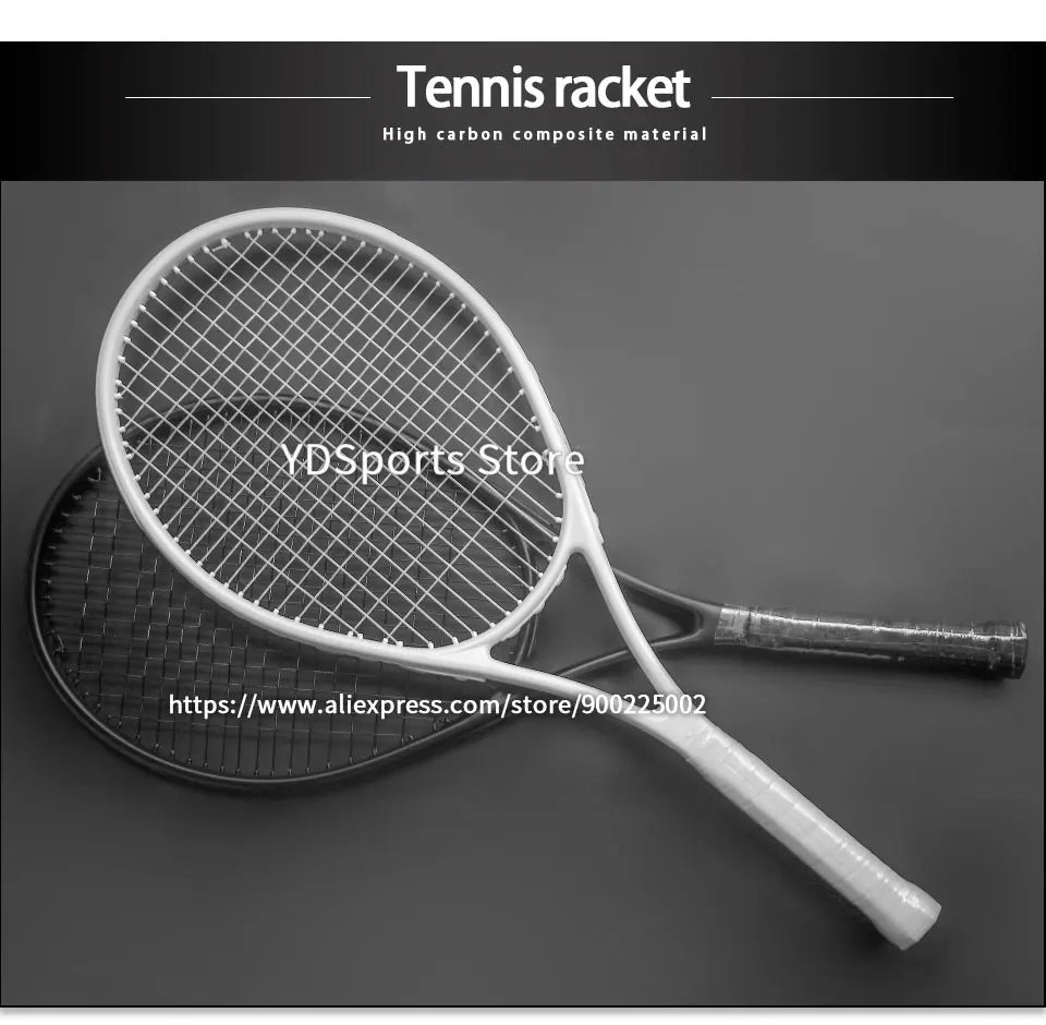 1x 27 Zoll Tennis-Racket, besaitet, Carbon-Aluminium-Legierung, Freizeit-Schläger, stoßfest, mit Tragetasche, für Erwachsene