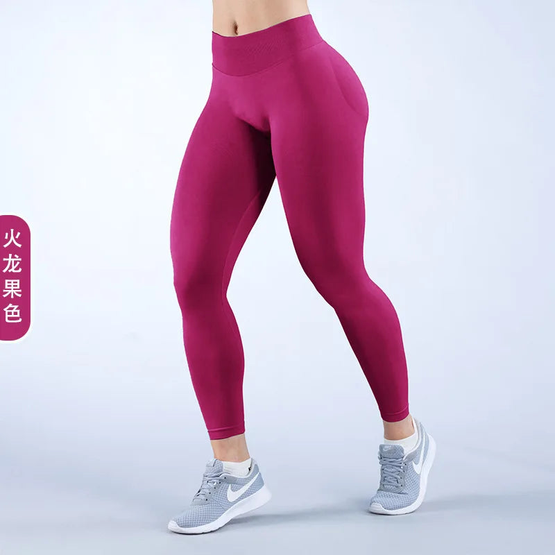 Damen High Waist Nahtlose Yoga Leggings Bauchkontrolle Po-Lifting Workout Hose Weiche Athletic Leggings für Fitnessstudio Fitness Laufen
