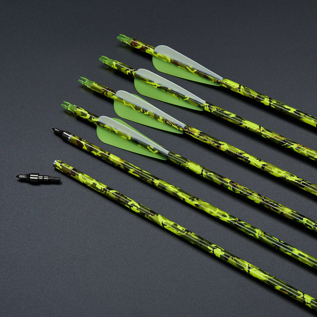 Toparchery 31,5 Zoll Mischcarbonpfeile ID 6,2mm Kunststofffedern Outdoor Ziel Jagd und Schießen