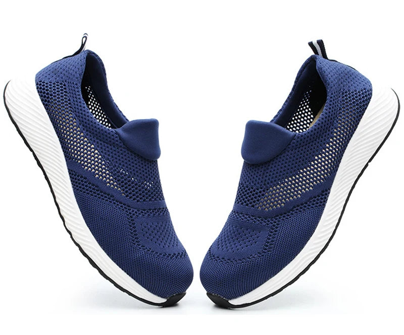 Sommer Mesh Leichte Arbeitssneaker Stahlkappe Schutzarbeitsschuhe Herren Damen Atmungsaktive Bauschuh Arbeitsstiefel Herren