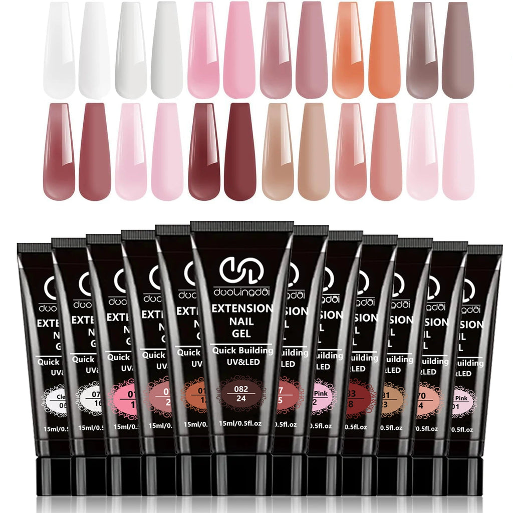 39-teiliges Nagelverlängerungs-Gel-Kit – enthält alle grundlegenden Nagelwerkzeuge, einfach zu bedienen für Anfänger. Einfaches Aufbaugel für Salon-Nägel