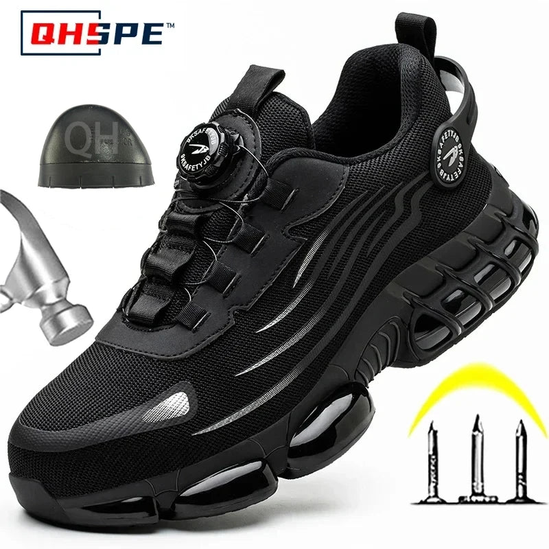 Herren-Sicherheitsschuhe Schutz und elastische Sicherheitsstiefel Modische Freizeitschuhe Atmungsaktiver Geruchsschutz Herren-Arbeitsschuhe Hauptbild