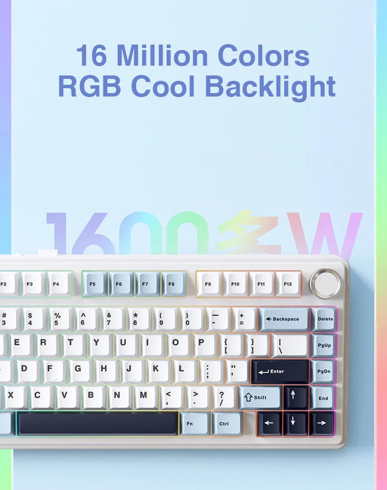 AULA F75 2.4G Kabellos/Bluetooth/Kabelgebunden Gaming Mechanische Tastatur RGB Angepasstes 75% Layout OEM Profil Gasket Struktur
