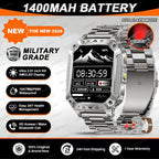 2026 TANK Neue 1400mAh Militär GPS Smartwatch Herren 2.01" AMOLED-Bildschirm 10ATM Wasserdichte Uhr SOS Anruf Taschenlampe Smartwatch iOS