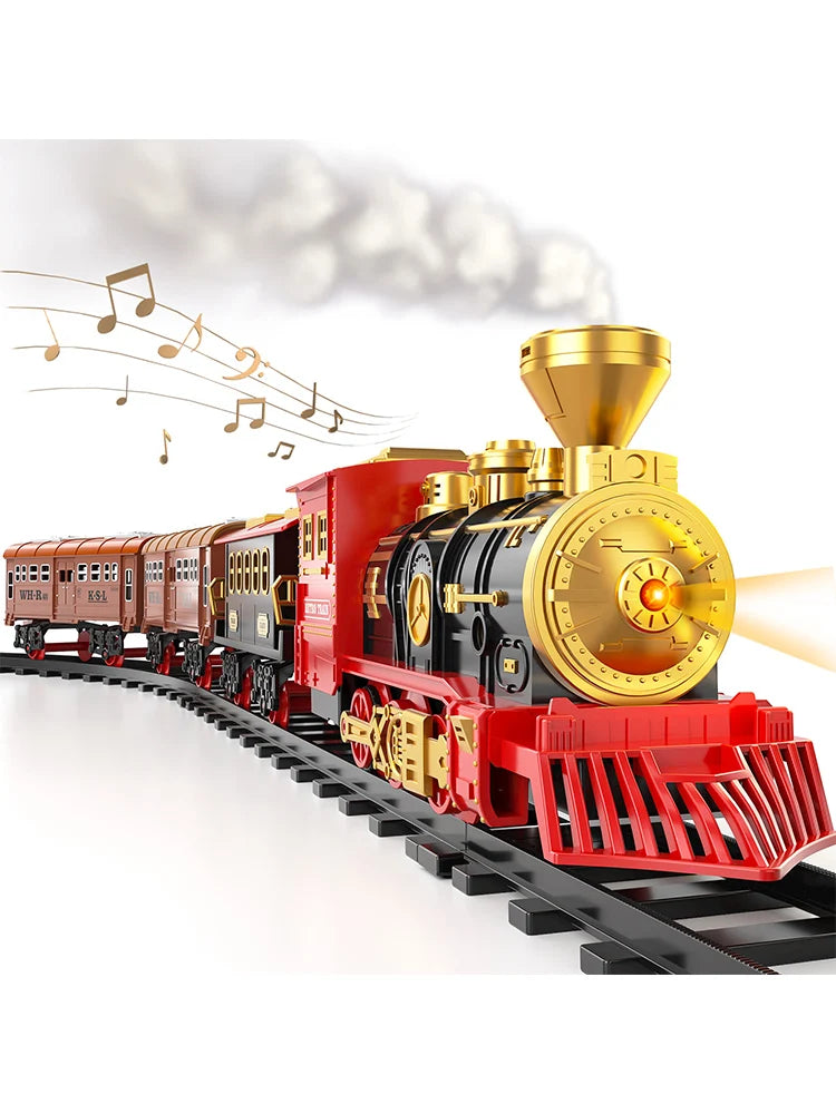 Elektrischer Spielzeugzug, Auto, Eisenbahn, Dampflokomotive, Druckgussmodell, Lernspiel, Kinderspielzeug und Jungen-Spielzeug