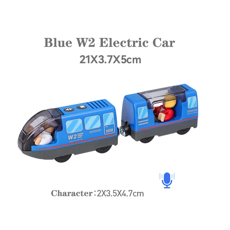 Batteriebetriebener Lokomotiven-Geldzug für Holzeisenbahnschienen, leistungsstarker Motor, elektrischer Schnellzug für Jungen und Mädchen als Geschenk