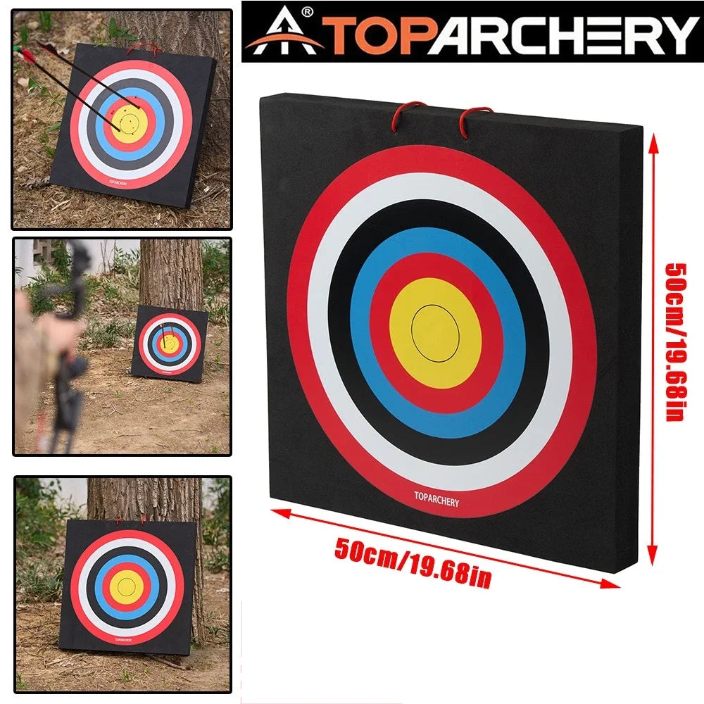 Toparchery 50x50x5cm EVA-Bogenschießscheibe – hochdichte, langlebige Schaumstoff-Schießscheibe für professionelles Jagdtrainingszubehör