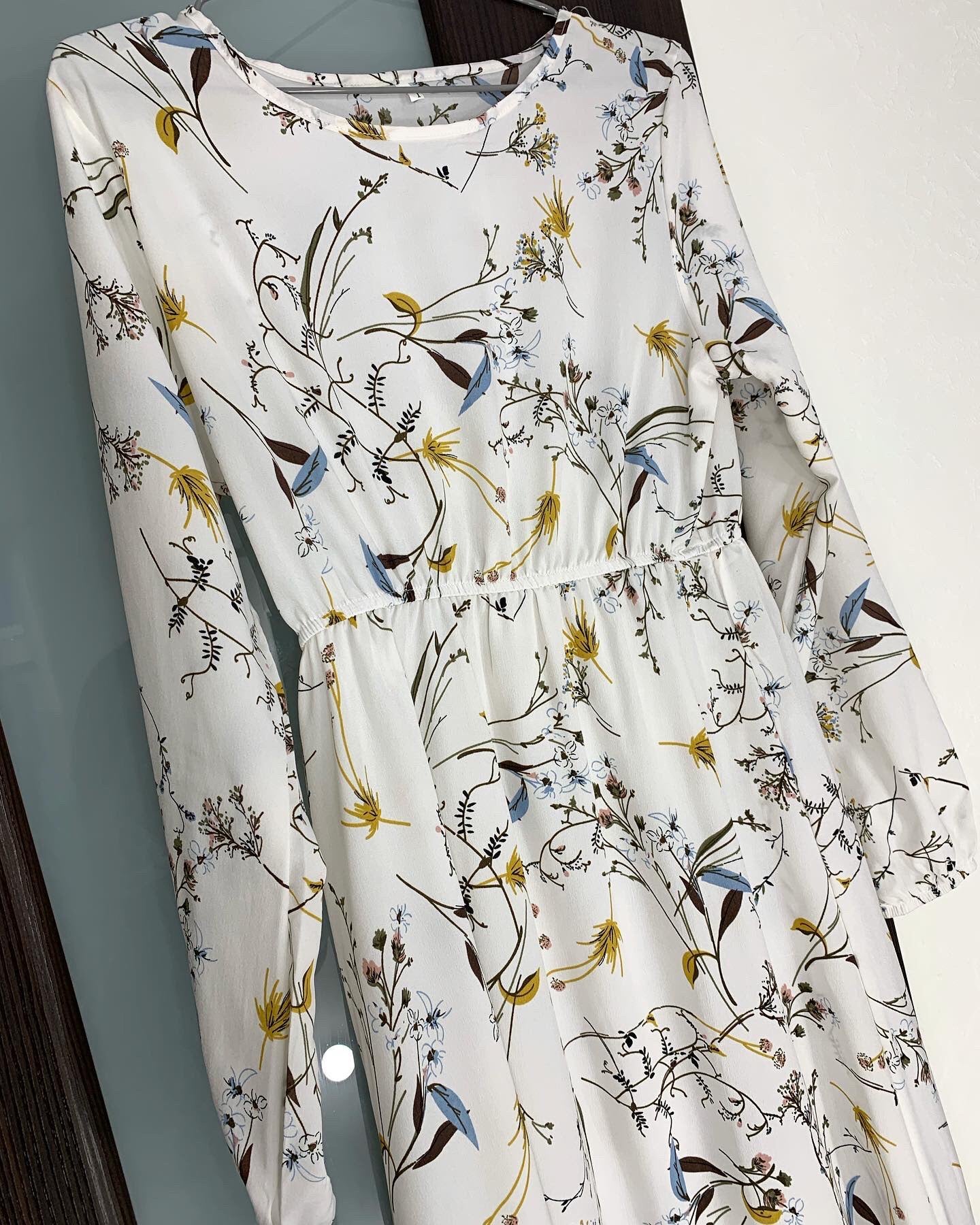Frühling Sommer Damen Maxikleider Casual Langarm Geblümt O-Ausschnitt Damen Boho Strandparty Langes Kleid Mujer Vestidos