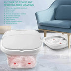 Faltbarer Fußbad-Massager mit Heizung, Vibration, 4 Rollen, Temperaturregelung, kabelloser Fernbedienung, Fuß-Spa zur Schmerzlinderung für den Heimgebrauch