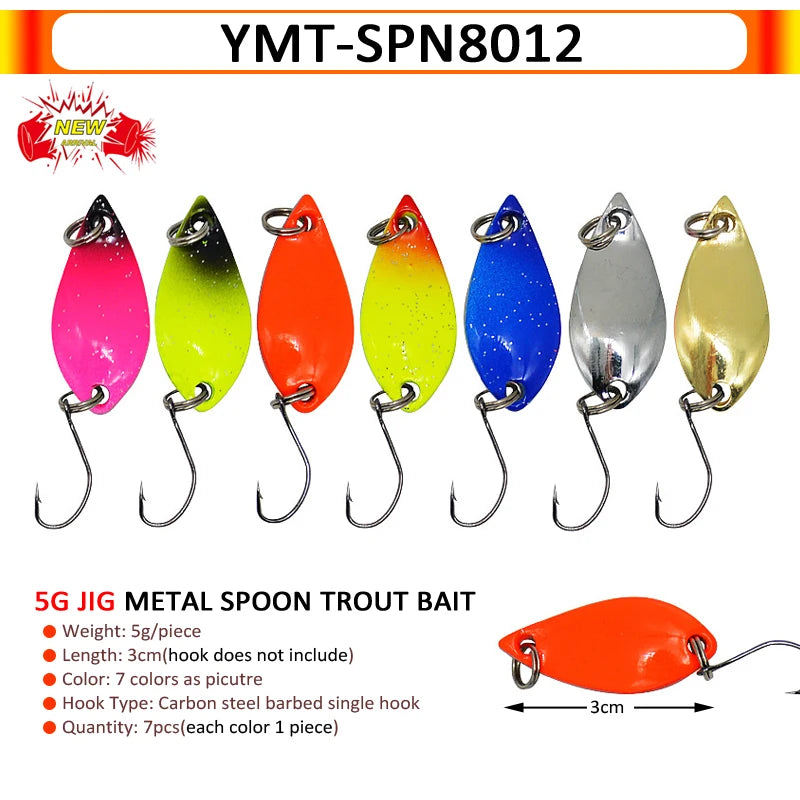 7/9/10 Stück Forellenköder 2,5g/2,6g/3g/3,2g/3,5g/5g Metalllöffel Angelköder Wobbler Casting Jigging Angelzubehör Pesca Döbel